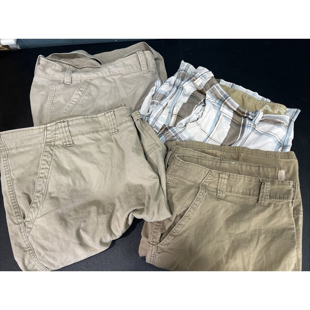 Mens Shorts Bundle‎ Wrangler Arizona Foundry Khaki Plaid Size 46 48 50 Lot of 4